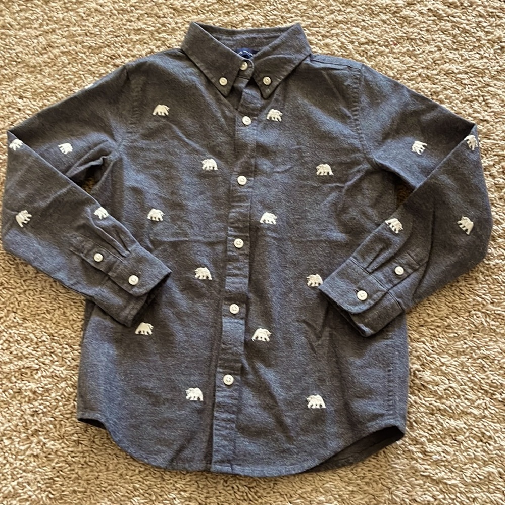 Brushed flannel button down shirt